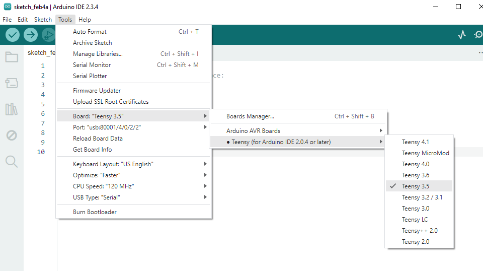 Screenshot from Arduino IDE Photo: Andøya Space