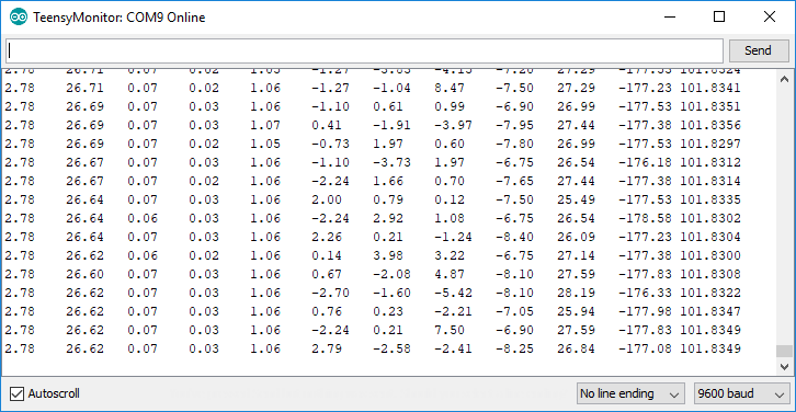 Screenshot from Serial Monitor